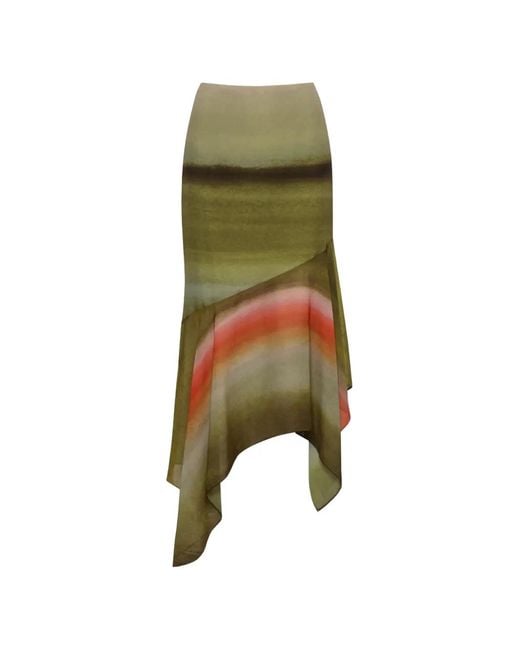 Baobab Green Carlota Asymmetrical Skirt