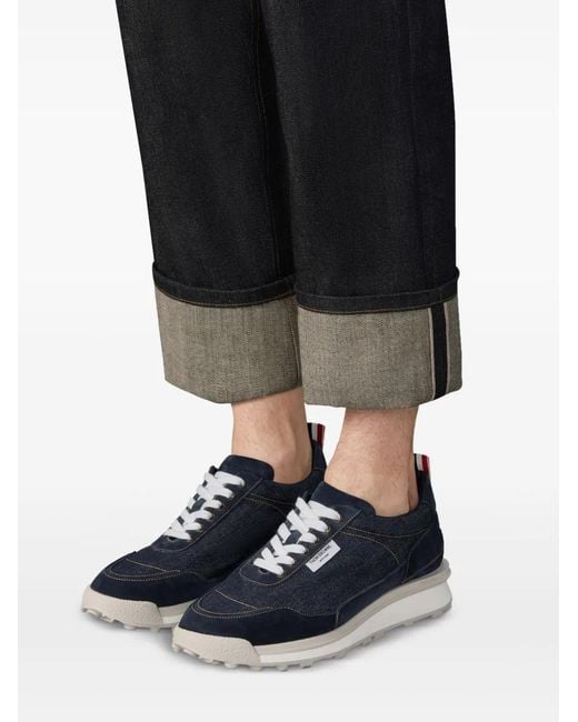 Thom Browne Blue Selvedge Denim Tech Runner Alumni Sneakers for men