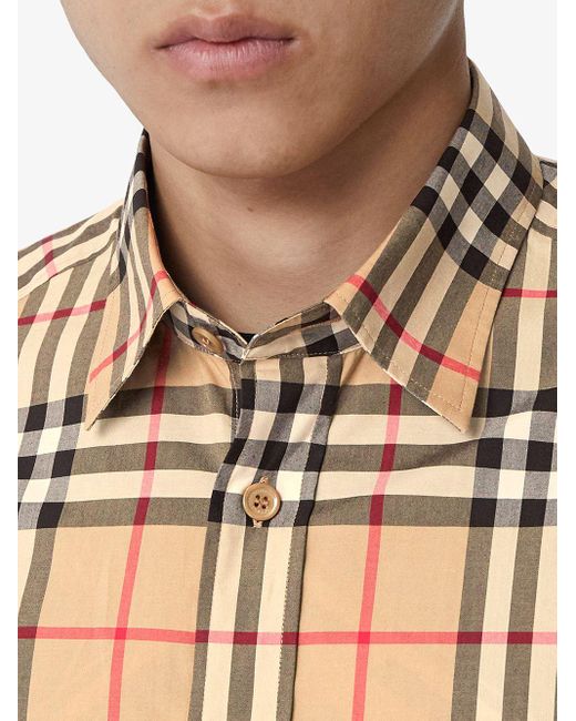 Camisa a cuadros Burberry de hombre de color Brown