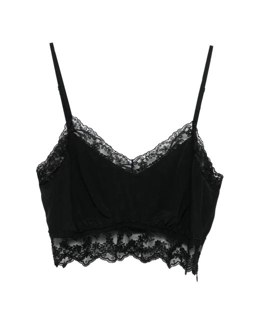 Simone Rocha Black Lace-Trim Top