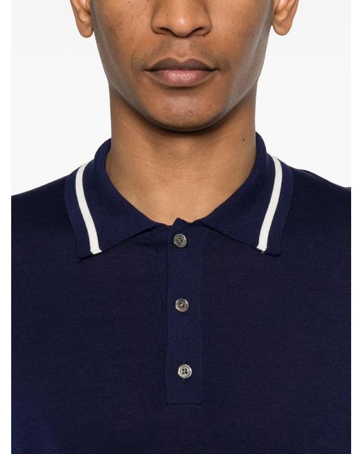 Grayed Blue Short-Sleeve Polo Shirt for men