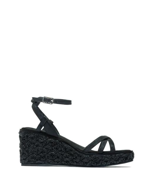 Bernardo Black Cairo Criss-Cross Wedge Espadrilles