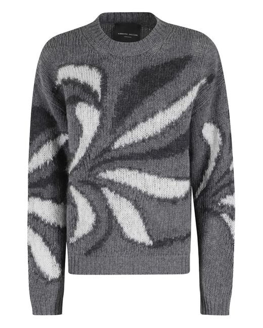 Roberto Collina Gray Crew-Neck Sweater