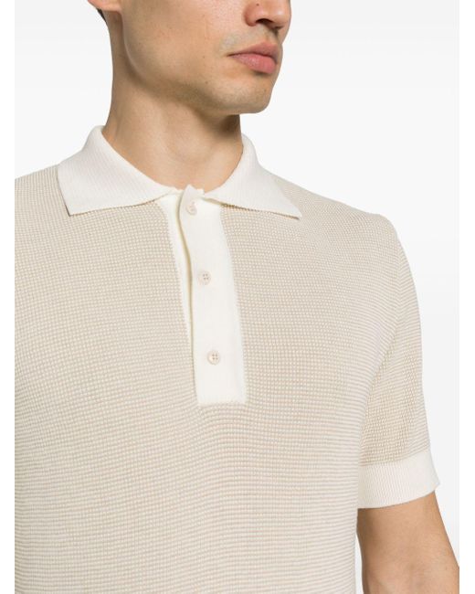Lardini White Fine-knit Cotton Polo Shirt for men