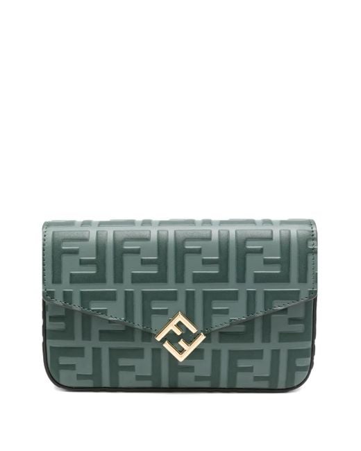 Bolso de mano FF Diamonds con solapa Fendi de color Gray