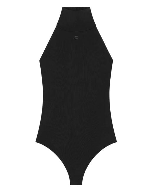 Courreges Black Halter-Neck Jersey Bodysuit