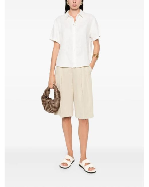 Samsøe & Samsøe White Button-Down Linen Top