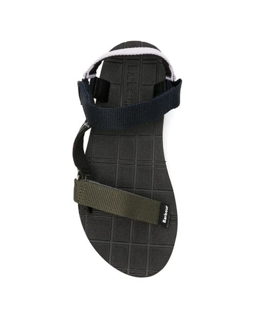 Barbour Black Mila Touch-Strap Sandals