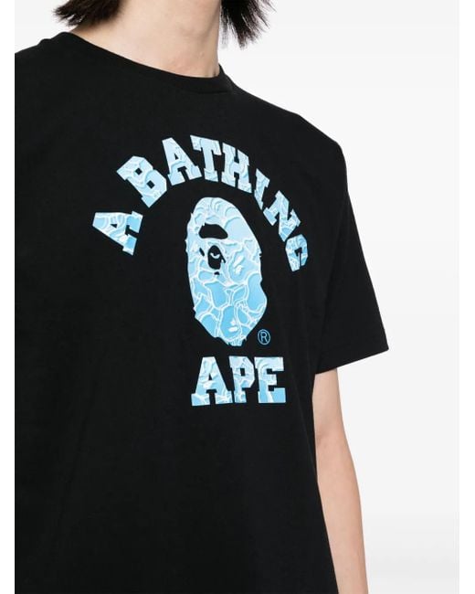 A Bathing Ape Black Logo Print T-Shirt for men