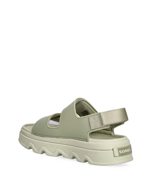 Sorel Green Touch-Strap Platform Sandals