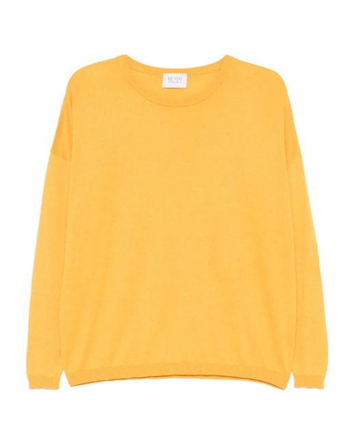 Be You Fijngebreide Top in het Yellow