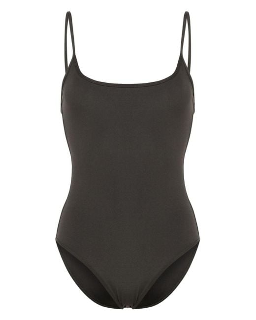 Totême  Black Square-neck High-cut Swimsuit