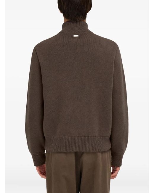 Ferragamo Brown Blouson With Leather Inserts for men