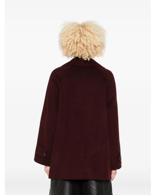 Arma Double-breasted Wool Coat Purple