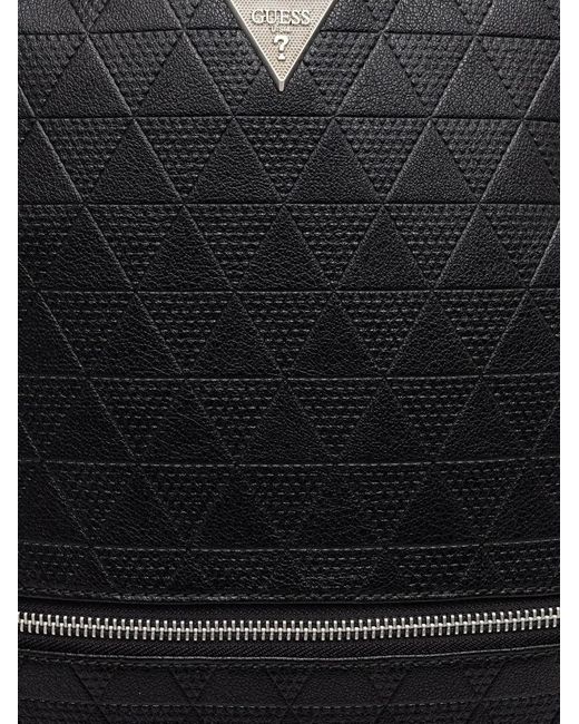 Guess Black Torino Triangle-Pattern Backpack for men