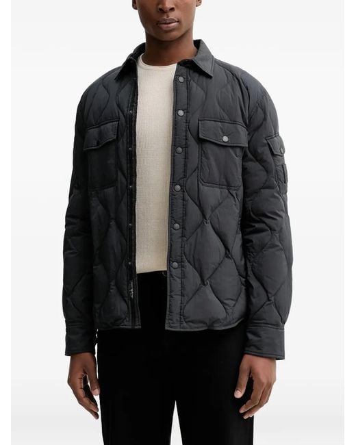 Rag & Bone Black Dane Quilted Overshirt for men