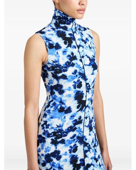 Proenza Schouler Blue Valentina Kleid mit Print