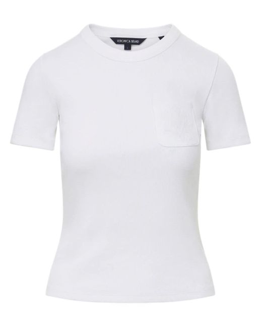 T-shirt elasticizzata Noorie di Veronica Beard in White