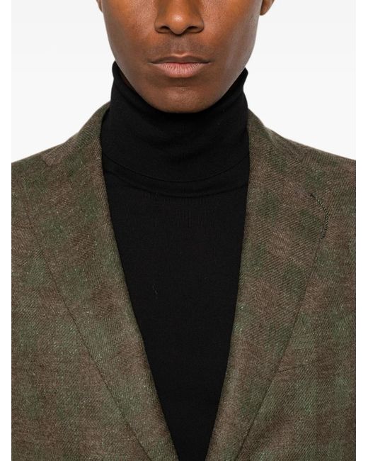 Boglioli Green Check-Pattern Notched-Lapel Jacket for men