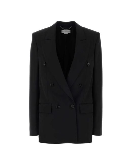 Stella McCartney Black Blazer Oversize À Boutonnière Croisée