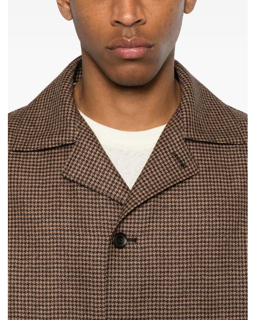 Tagliatore Brown Veste Boutonnée À Motif Pied-De-Poule for men