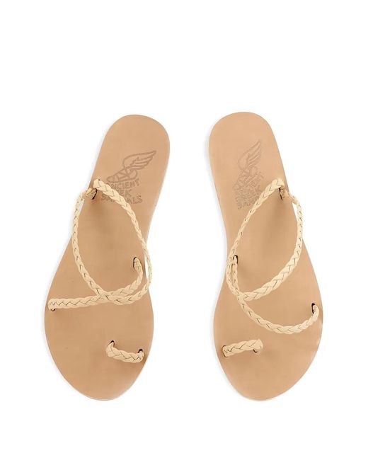 Ancient Greek Sandals Natural Sandales En Cuir Eleftheria À Brides Tressées