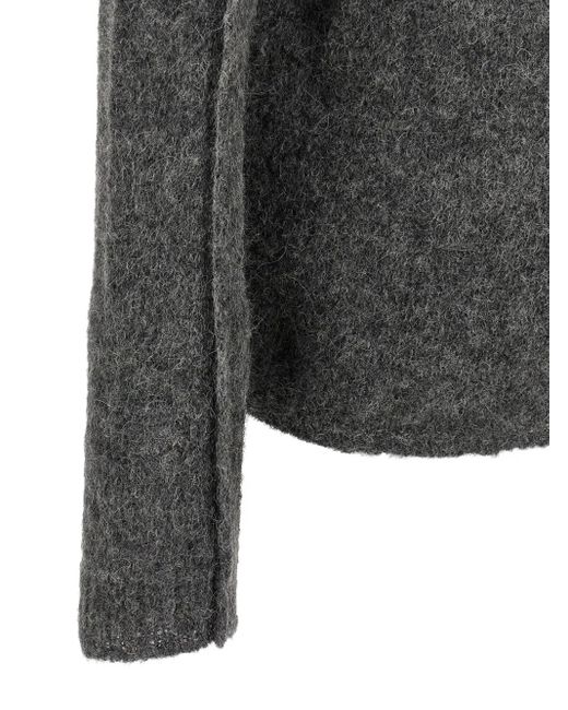 Thom Krom Gray Full-Zip Alpaca-Wool Hoodie for men