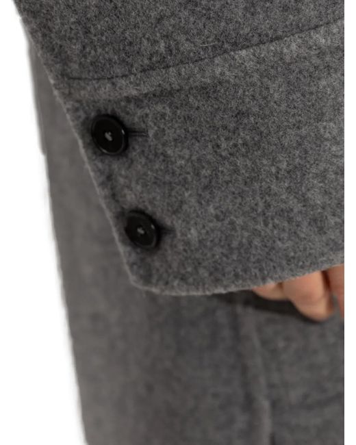 Jil Sander Gray Mantel mit Knopfverschluss