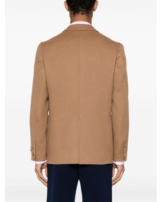 Gucci Brown Logo-patch Felted Blazer for men
