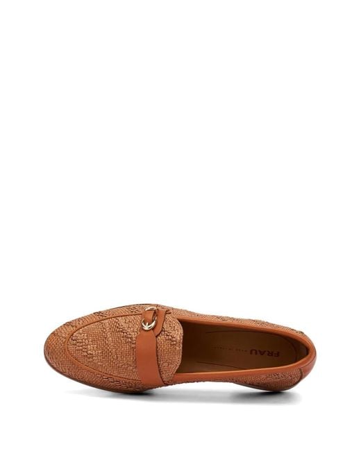 Frau White Herringbone-Effect Loafers
