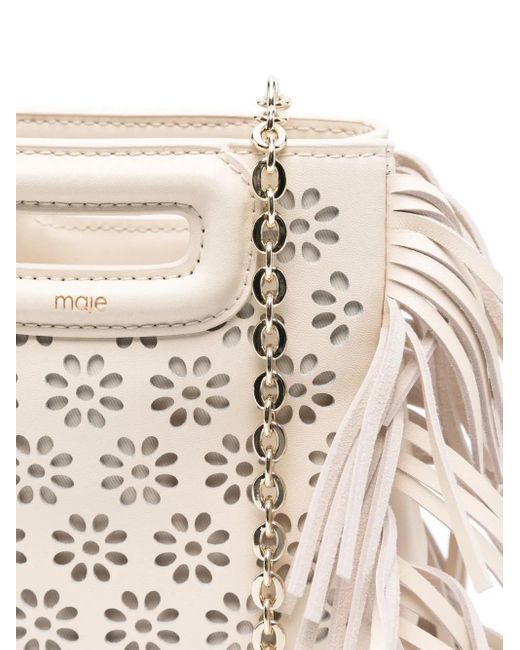 Maje パーフォレーテッドレザー ハンドバッグ Natural