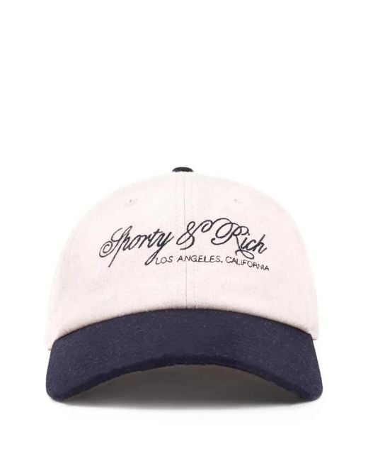 Sporty & Rich White Logo Baseball Cap