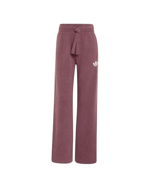 Adidas Purple Essentials Knitted Track Pants for men
