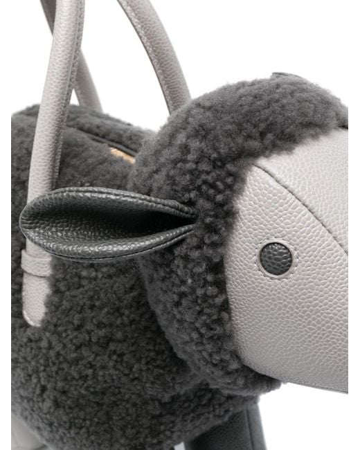 Thom Browne Black Sheep Shearling Tote Bag