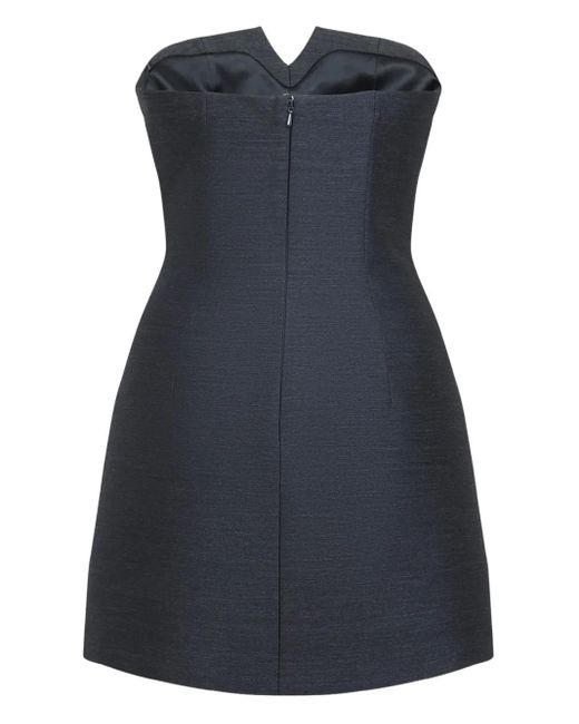 Alberta Ferretti Black Crystal-Embellished Strapless Dress