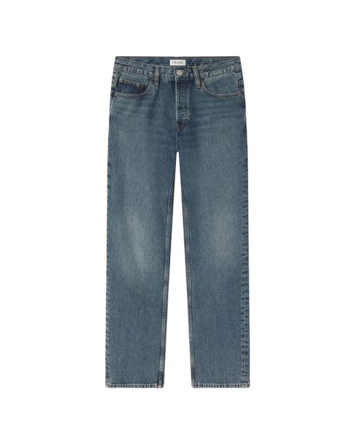 FRAME Blue Buttoned Denim Jeans for men