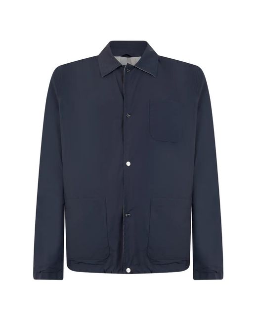 Herno Blue Button-Up Collared Jacket for men