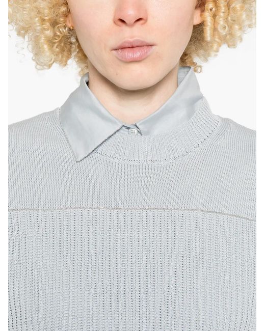 Peserico White Ribbed Vest