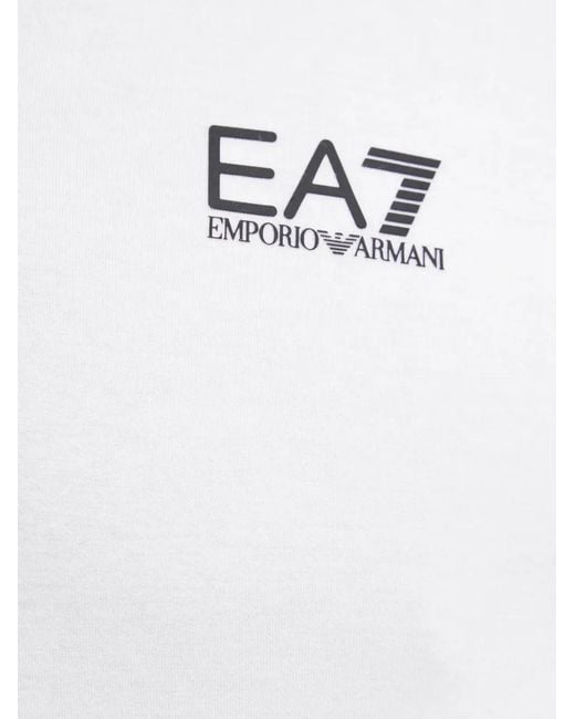 EA7 White Logo-Print Short-Sleeve Polo Shirt for men