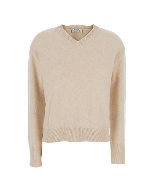 Max Mara White V-Neck Sweater