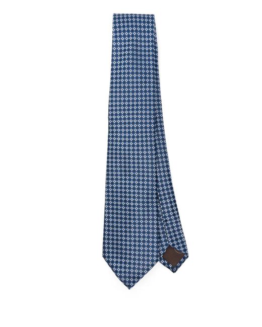 メンズ Canali シルク ネクタイ Blue