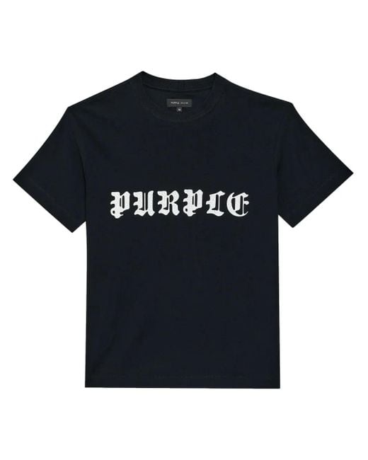 Purple Brand Blue Gothic Wordmark T-Shirt for men