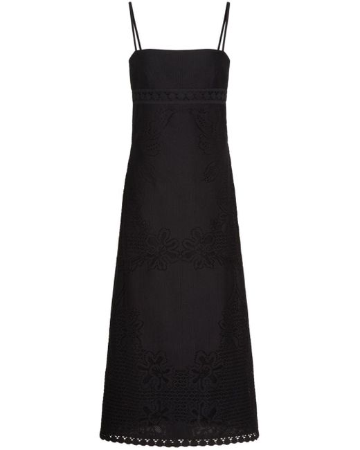 Valentino Garavani Katoenen Midi-jurk in het Black