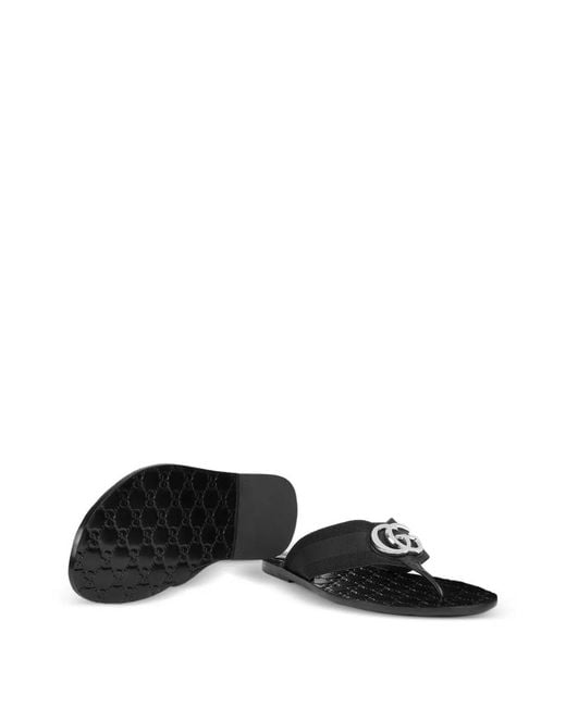 Gucci Black Riviera Thong Sandals for men