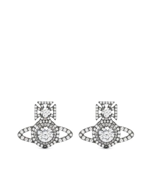 Puces d'oreilles serties de cristaux Vivienne Westwood en coloris White