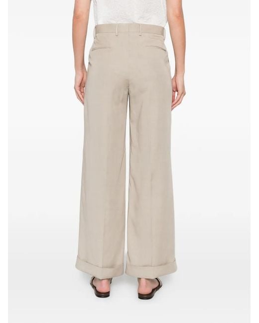 L.b.m. 1911 White Cuffed Palazzo Pants