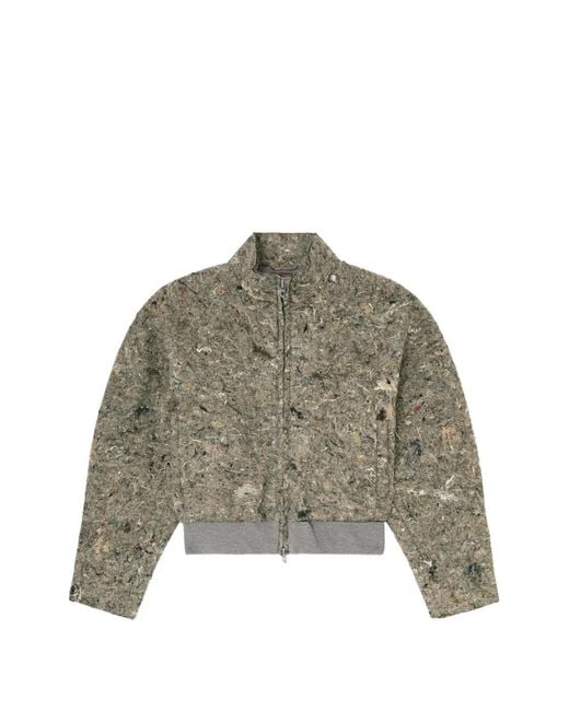 DIESEL Green Felted-Texture Bomber Jacket for men