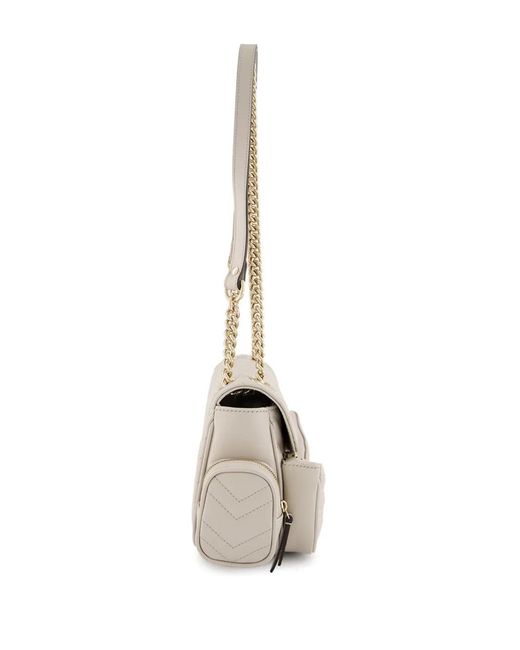 Gucci White Gg Marmont Small Multi-Pocket Bag