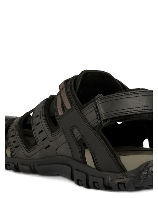 Geox Black Mo Panelled Sandals for men