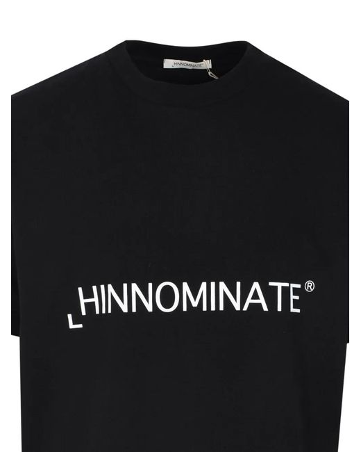 hinnominate Black Logo-Print T-Shirt for men
